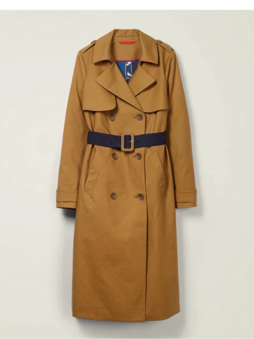 Boden Camel Trench with Navy Belt